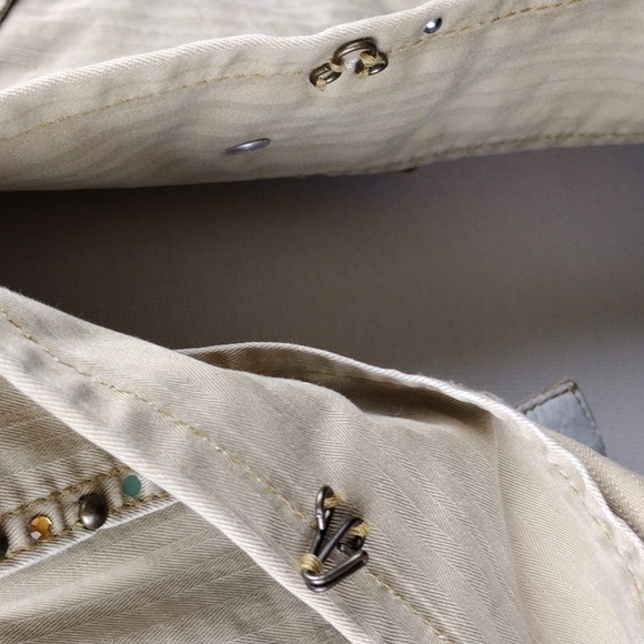 Zana Di Tan Embellished Long Sleeve Collarless Hook Front Below Waist Jacket - Picture 14 of 16